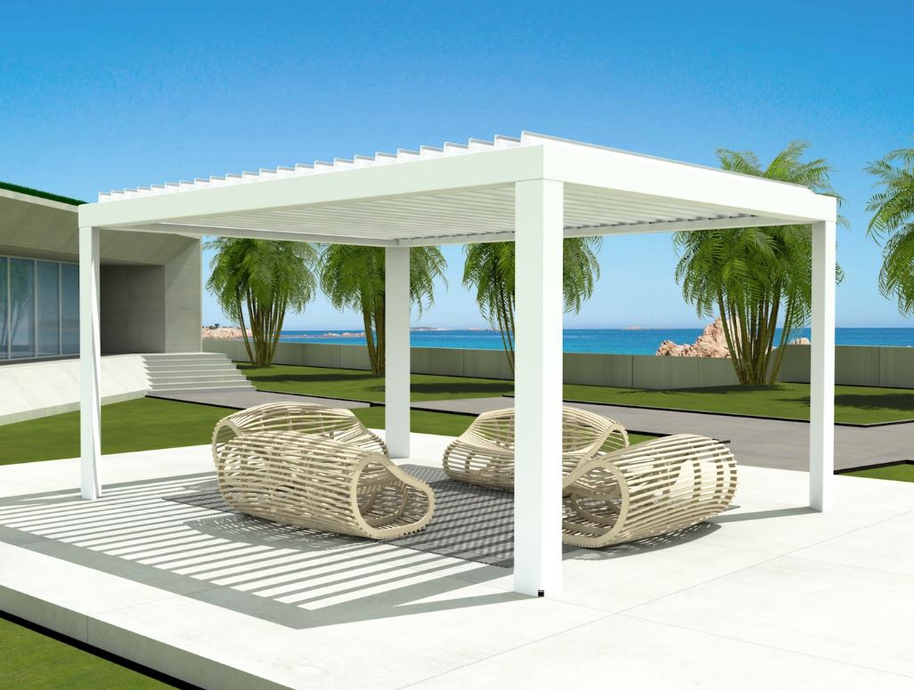 PERGOLA BIOCLIMATICA A LAMELLE ORIENTABILI AUTOPORTANTE PERGOKLIMA R605